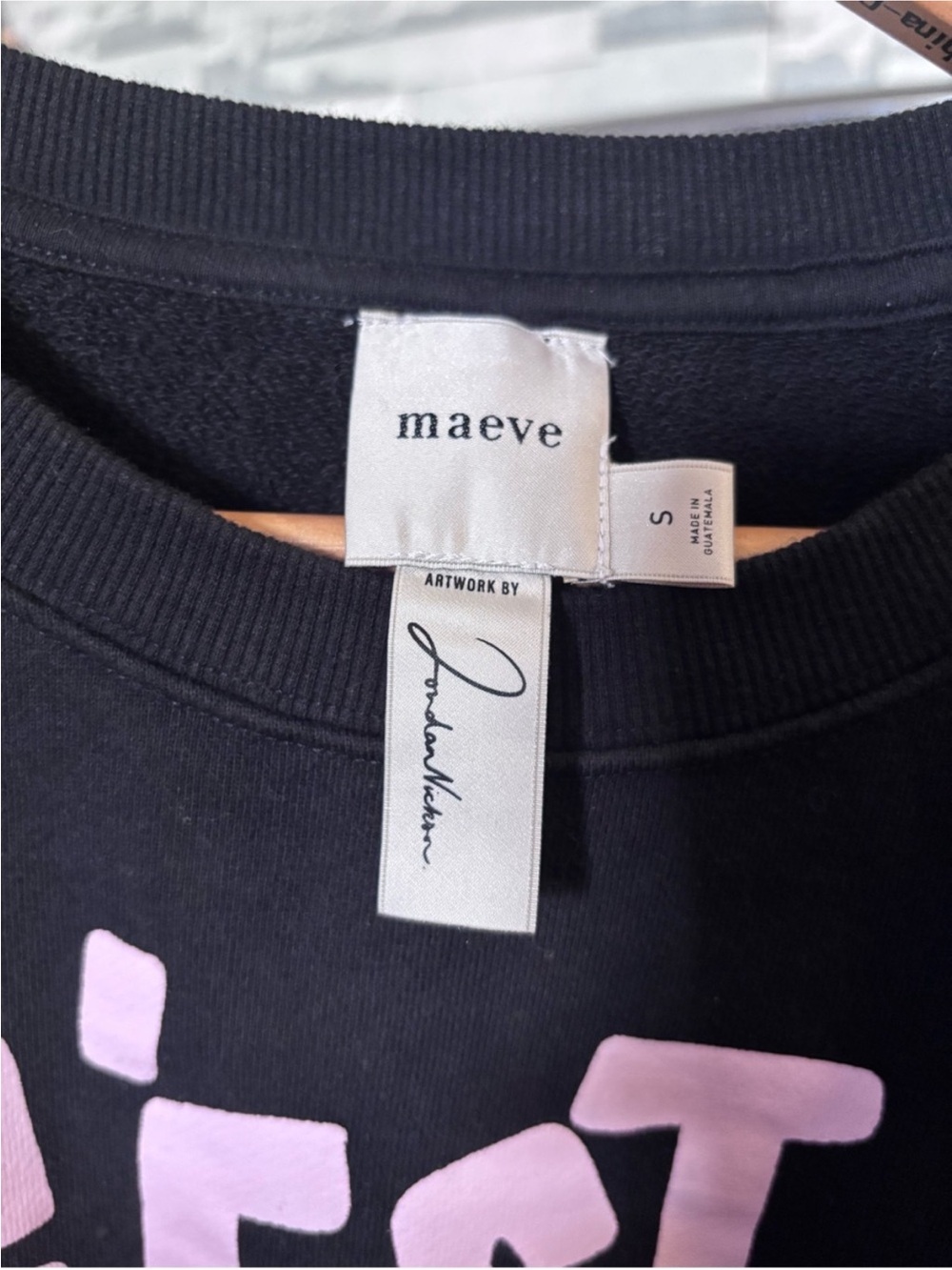 Maeve x Jordan Sondler C’est La Vie Graphic Sweatshirt Black Size Small - Picture 6 of 7